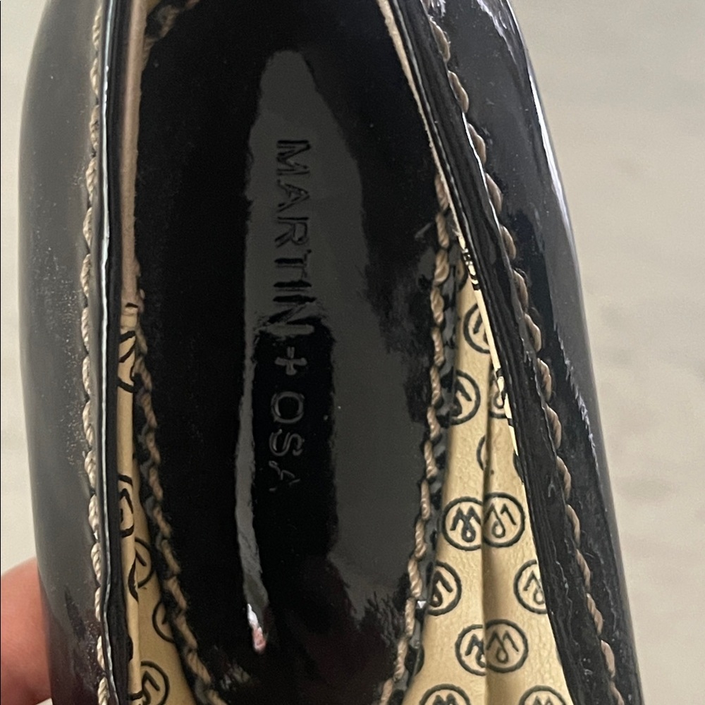 Martin + Osa black patent leather bow ballet flats size 7 - Picture 6 of 16